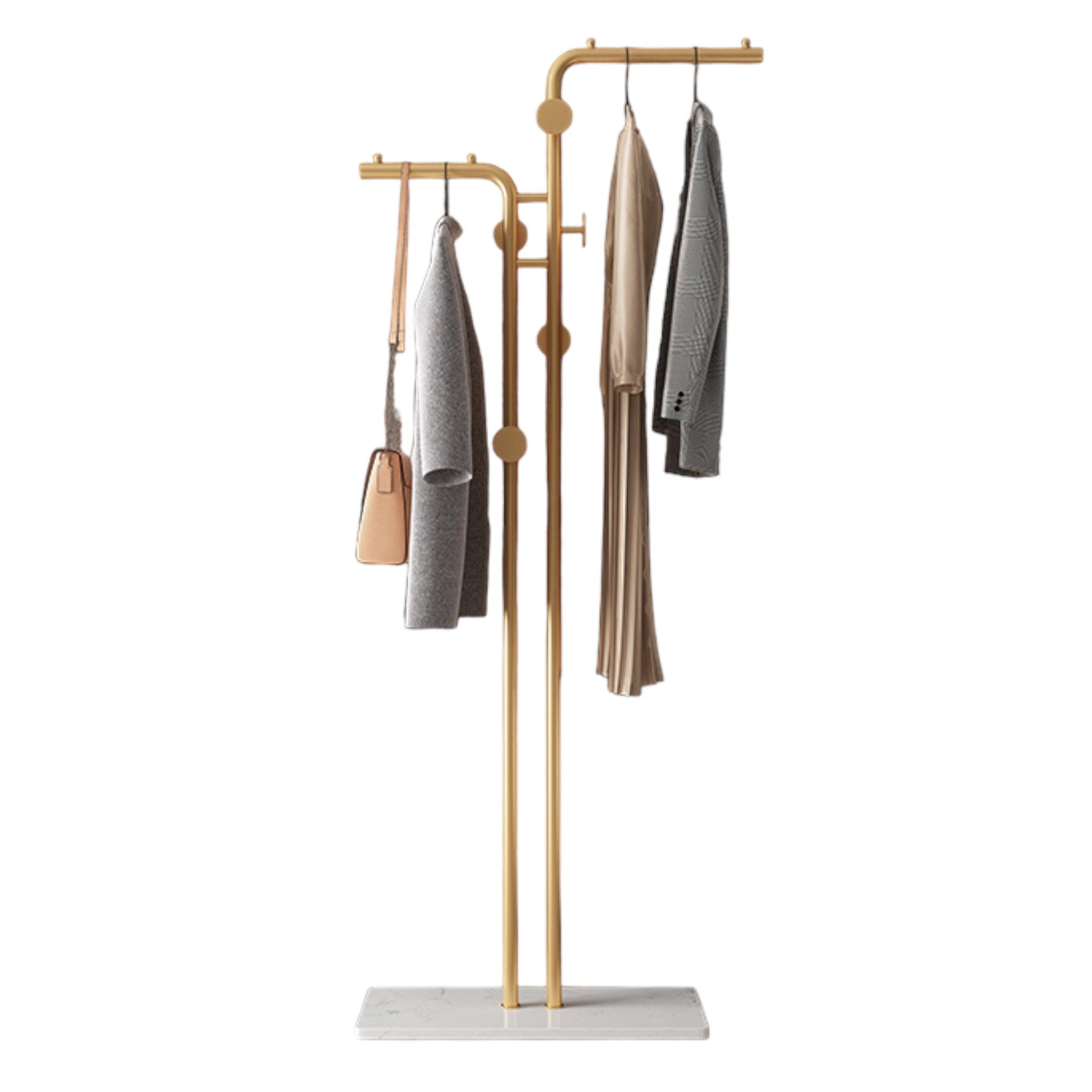 Goldene Kleiderstand mit Marmorfuß – Modern & Stabil