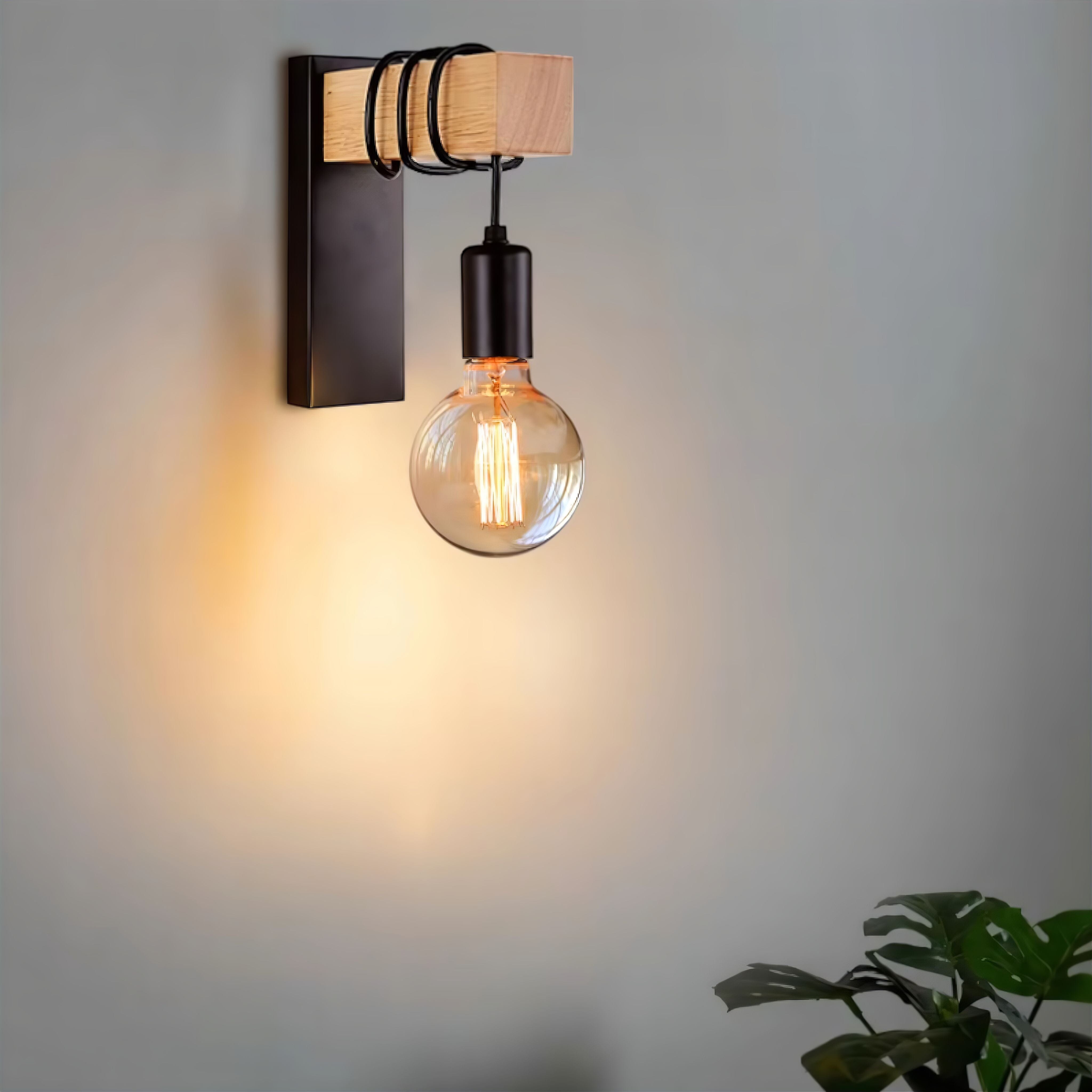 Vintage Wandleuchte mit Holzarm – Retro Design fürs Zuhause
