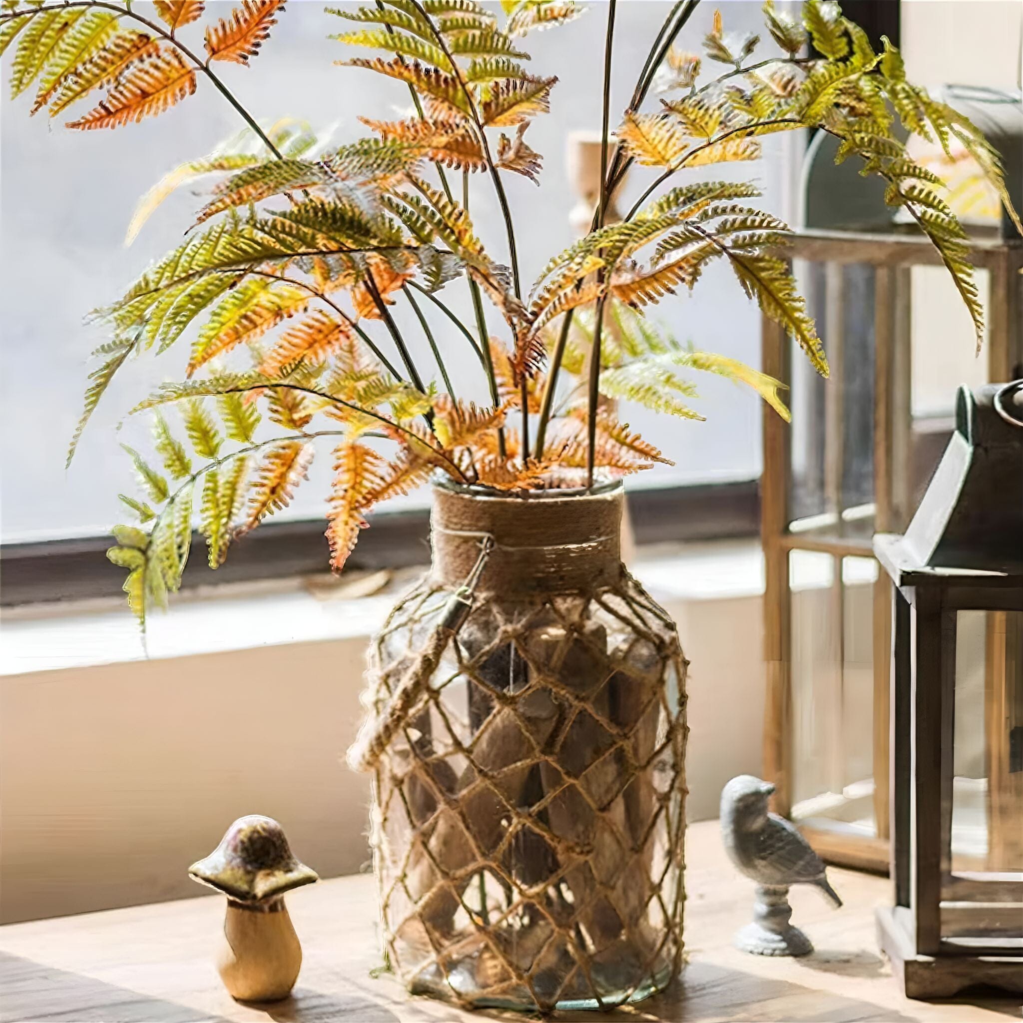 Rustikale Glasvase mit Juteseil – Boho Deko für Zuhause