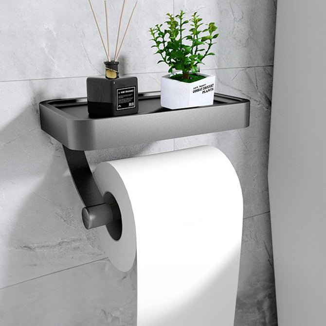 Wandmontierter WC-Rollenhalter mit Ablage – Modern & Platzsparend